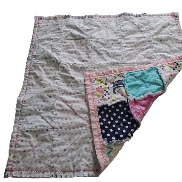 New Homemade Newborn Rag Quilt Security Blanket Doll Blanket Pet Blanket - Picture 12 of 13